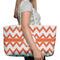 Chevron Large Rope Tote Bag - In Context View
