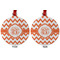 Chevron Metal Ball Ornament - Front and Back