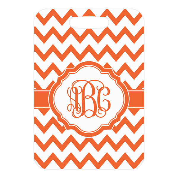 Chevron Metal Luggage Tag - Front Without Strap