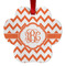 Chevron Metal Paw Ornament - Double Sided w/ Monogram