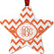 Chevron Metal Star Ornament - Double Sided w/ Monogram