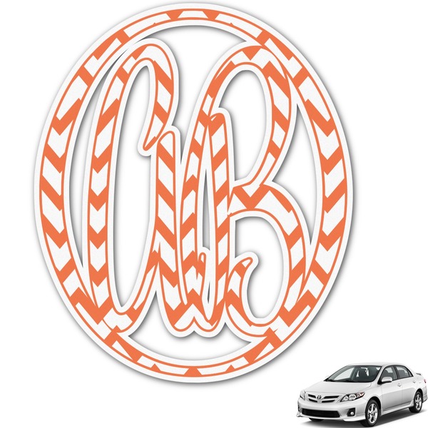 Custom Chevron Monogram Car Decal (Personalized)