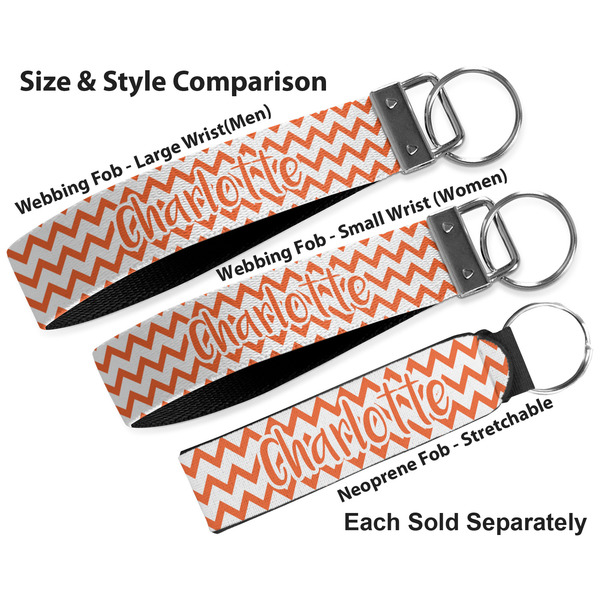 Chevron Multiple Key Ring comparison sizes