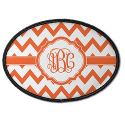 Chevron Iron On Oval Patch w/ Monogram