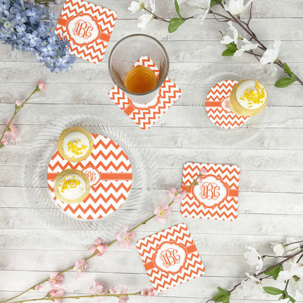 Chevron Paper Coasters - In Context