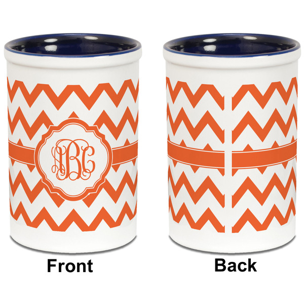 Chevron Pencil Holder - Blue - approval