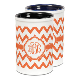 Chevron Ceramic Pencil Holder - Large