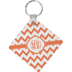 Chevron Diamond Plastic Keychain w/ Monogram