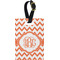 Chevron Plastic Luggage Tag - Rectangular w/ Monogram