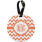 Chevron Plastic Luggage Tag - Round (Personalized)