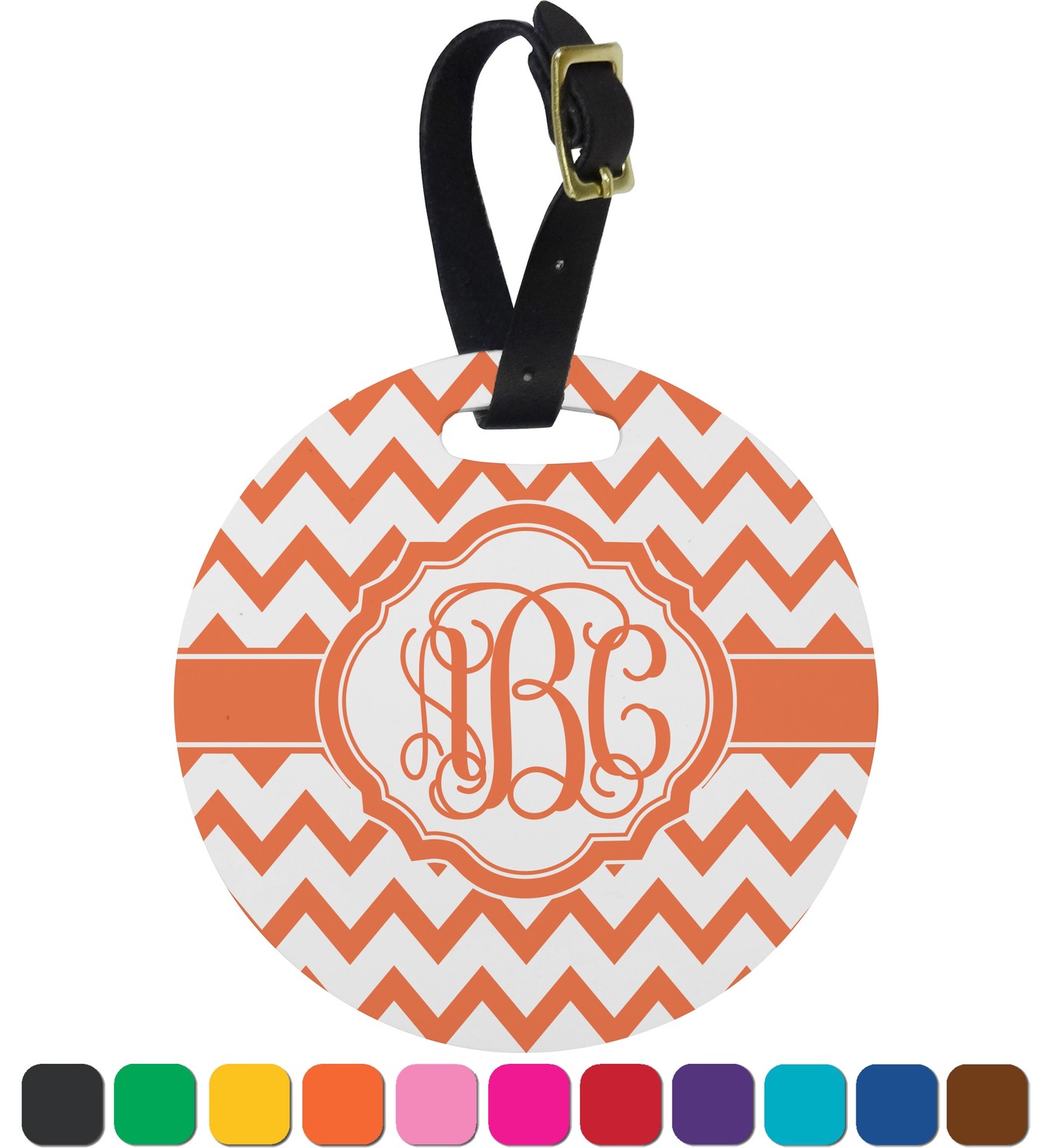 Chevron Round Luggage Tag (Personalized) YouCustomizeIt