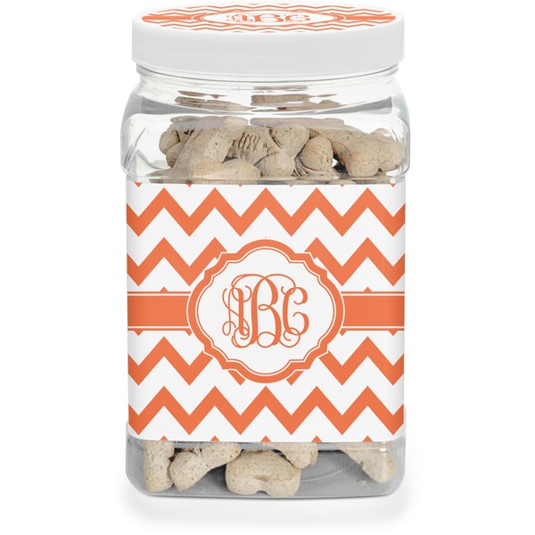 Custom Chevron Dog Treat Jar (Personalized)