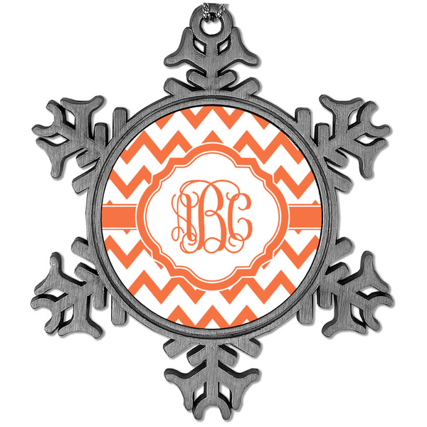 Custom Chevron Vintage Snowflake Ornament (Personalized)