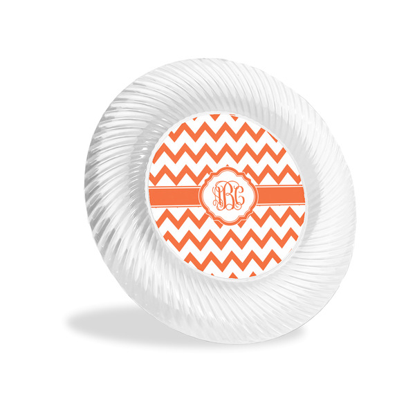 Custom Chevron Plastic Party Appetizer & Dessert Plates - 6" (Personalized)