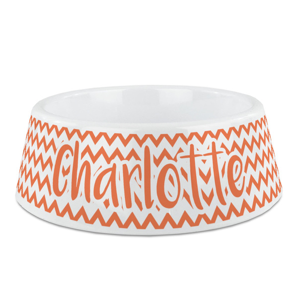 Custom Chevron Plastic Dog Bowl (Personalized)