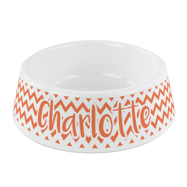 Custom Chevron Plastic Dog Bowl - Small (Personalized)