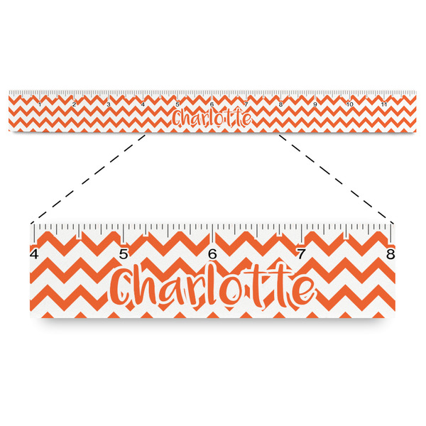 Custom Chevron Plastic Ruler - 12" (Personalized)