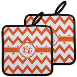 Chevron Pot Holders - Set of 2 w/ Monogram