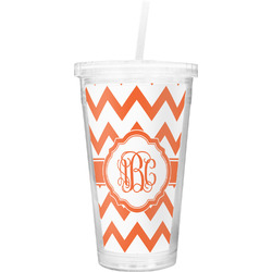Chevron Double Wall Tumbler with Straw (Personalized)