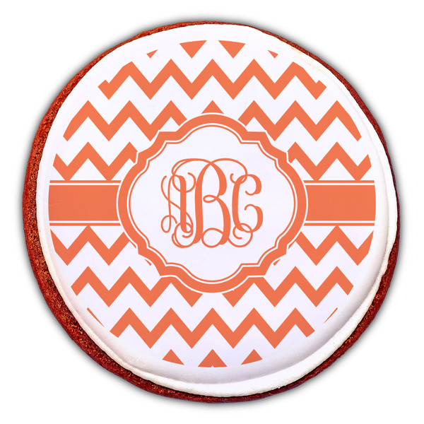 Chevron Printed Icing Circle - Large - On Cookie