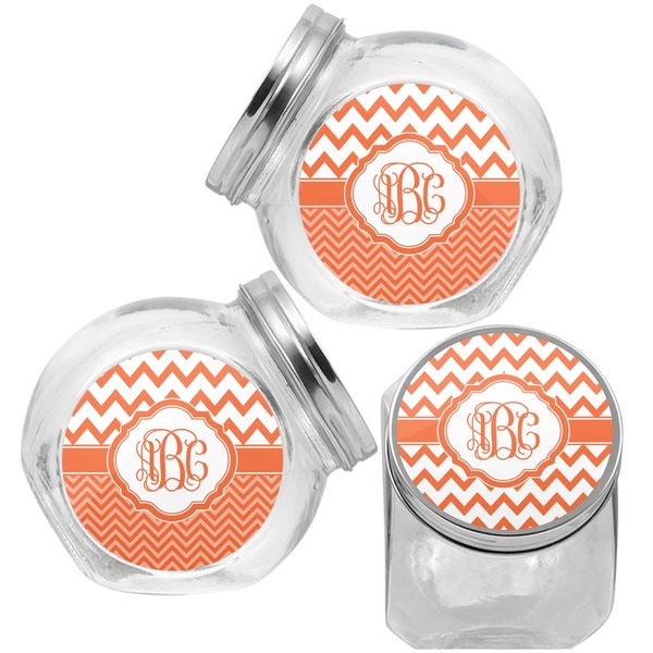 Chevron Puppy Treat Jar - Top Left Right