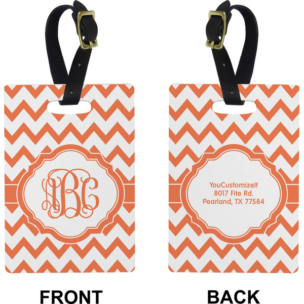 Chevron Rectangle Luggage Tag (Front + Back)