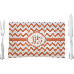 Chevron Rectangular Glass Lunch / Dinner Plate - Single or Set (Personalized)