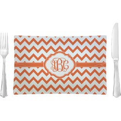 Chevron Rectangular Glass Lunch / Dinner Plate - Single or Set (Personalized)