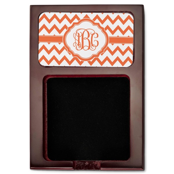Chevron Red Mahogany Sticky Note Holder - Flat