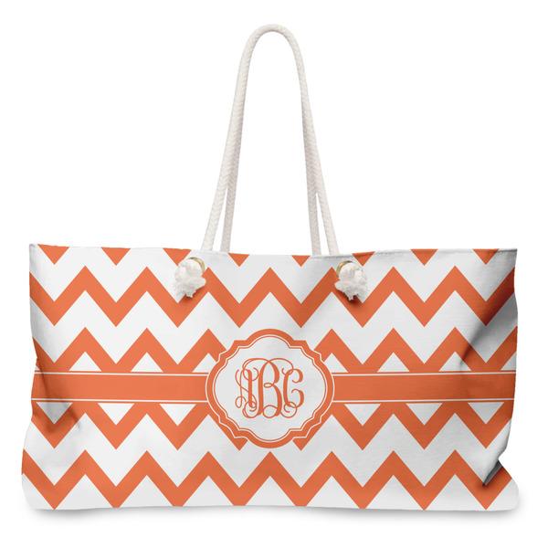 Custom Chevron Large Tote Bag with Rope Handles (Personalized)
