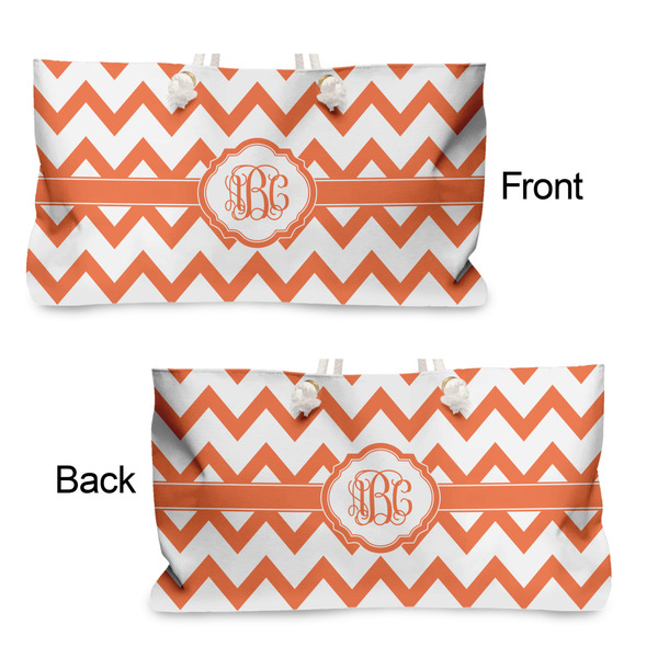 Chevron Large Rope Tote - From & Back View