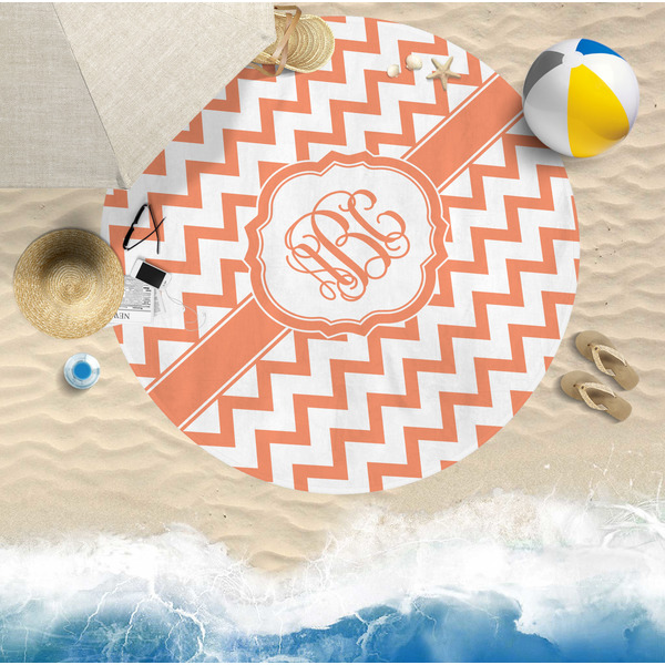 Chevron Round Beach Towel Lifestyle