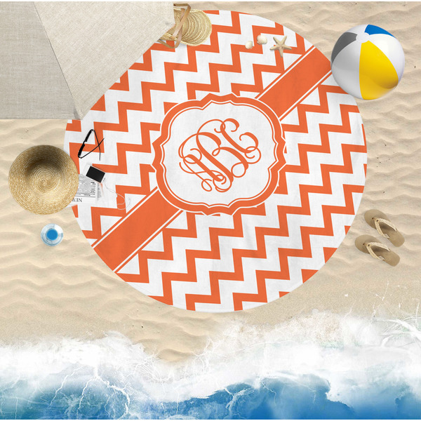 Chevron Round Beach Towel Lifestyle