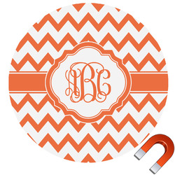 Chevron Round Car Magnet - 6" (Personalized)