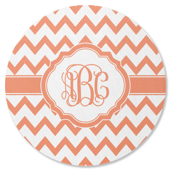 Custom Chevron Round Rubber Backed Coaster (Personalized)