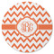 Chevron Round Rubber Backed Coaster (Personalized)