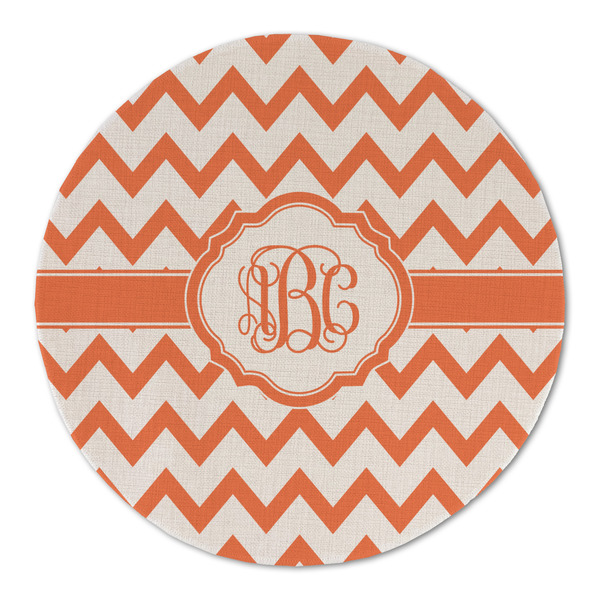 Chevron Round Linen Placemats - FRONT (Double Sided)