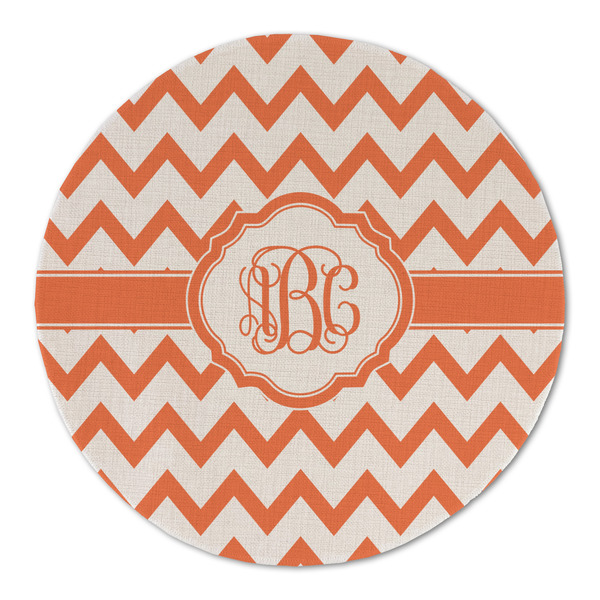 Custom Chevron Round Linen Placemat - Single Sided (Personalized)
