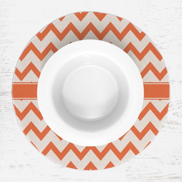 Chevron Round Linen Placemats - LIFESTYLE (single)