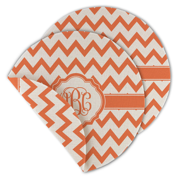 Chevron Round Linen Placemats - MAIN (Double-Sided)