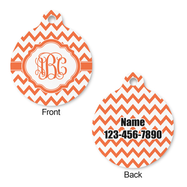 Chevron Round Pet Tag - Front & Back