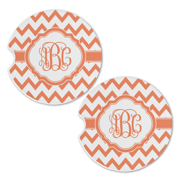 Chevron Sandstone Car Coasters - Set of 2