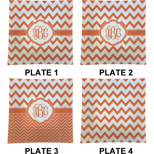 Chevron Set of Square Dinner Plates (Approval)