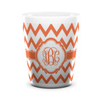 Chevron Ceramic Shot Glass - 1.5 oz - White - Set of 4 (Personalized)