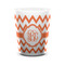 Chevron Ceramic Shot Glass - 1.5 oz - White - Set of 4 (Personalized)