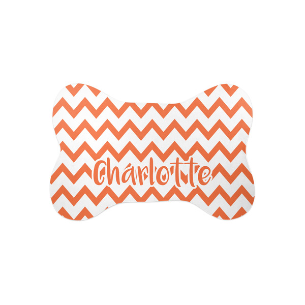 Custom Chevron Bone Shaped Dog Food Mat (Small) (Personalized)