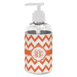Chevron Plastic Soap / Lotion Dispenser (8 oz - Small - White) (Personalized)