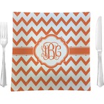 Chevron Glass Square Lunch / Dinner Plate 9.5" (Personalized)