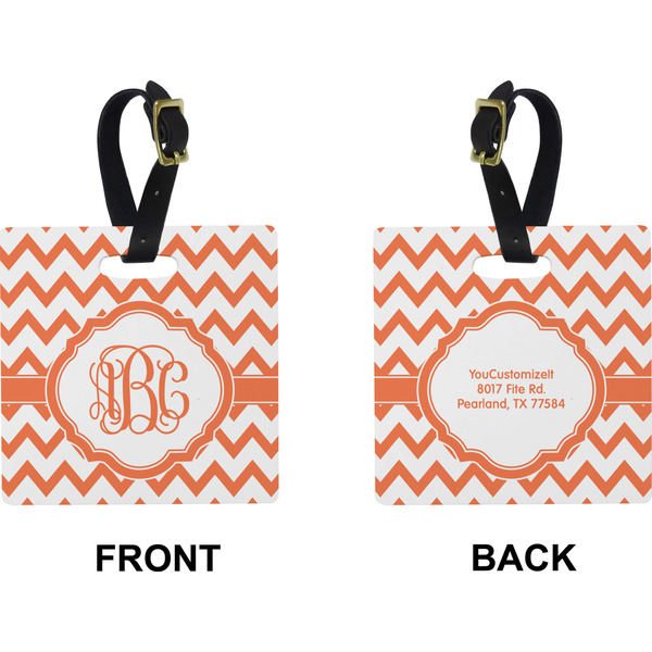 Chevron Square Luggage Tag (Front + Back)