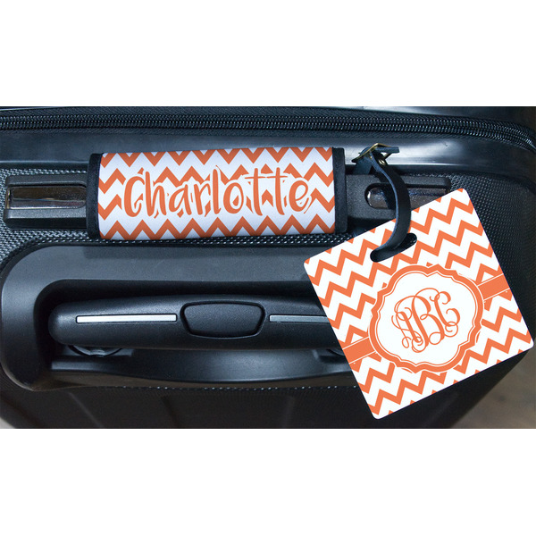 Chevron Square Luggage Tag & Handle Wrap - In Context